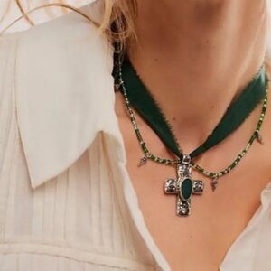 Free People Lola Cross Choker Necklace NWT